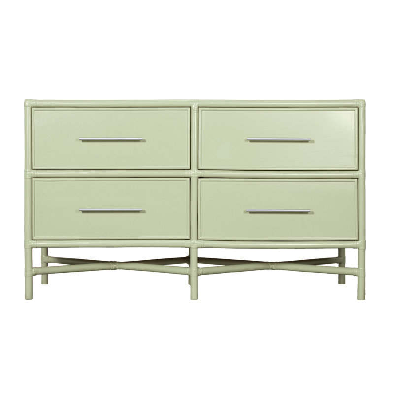 Commode double 4 tiroirs Venice, Vert céleri
