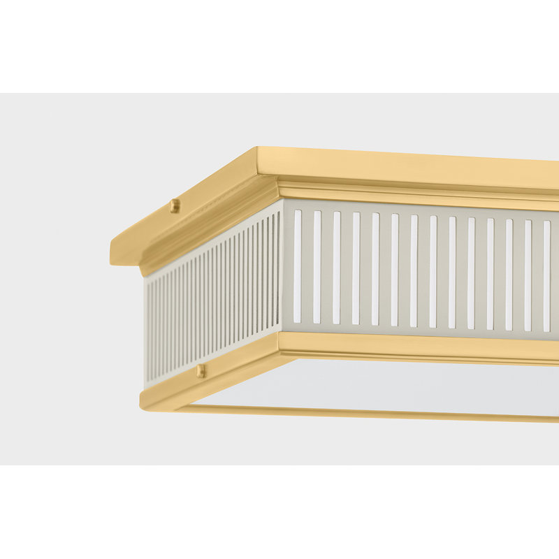 Plafonnier encastré Ashdown en laiton vieilli et bronze vieilli par Mark D. Sikes, Blanc