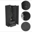 Armoire 3 portes avec deux tiroirs, tablettes et barre de suspension austral - chêne fumé