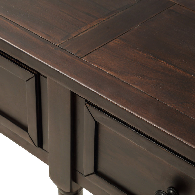 Thiago Console Table with 2 Storage Drawers & Shelf, Espresso