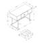 Bureau d'ordinateur, bureau personnel, ordinateur portable, tiroirs de rangement, L 42 po, travail, stratifié brillant, métal, contemporain, moderne-1736325517