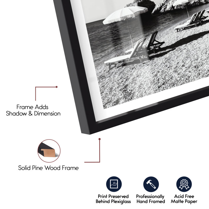 Art mural privé, "Coastal Haven" par Notoriart, cadre noir, 16 x 20, 21"H x 17"W, Black Frame