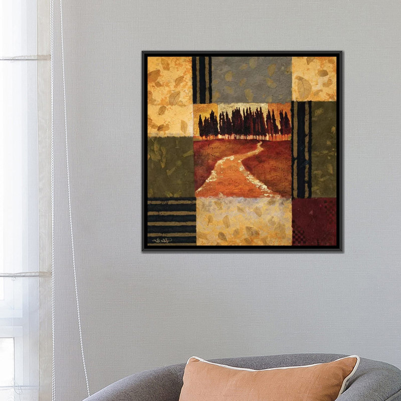 « pastorale », impression sur toile, H 18 po x l 18 po x P 1,5 po, Toile avec cadre noir, Pas de tapis