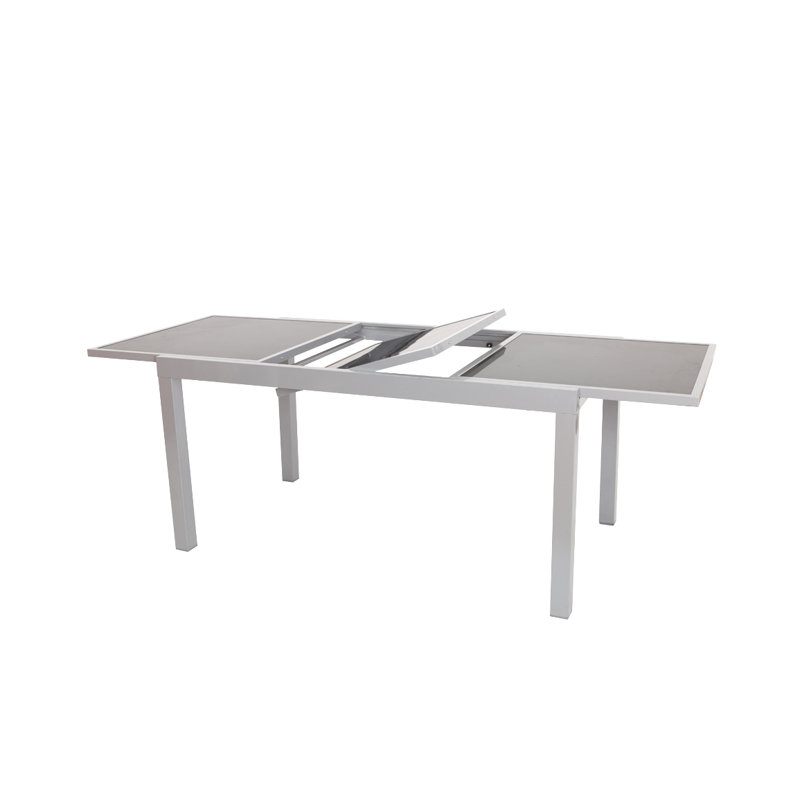 Vallee 8 - Person Patio Dining Set with Extendable Rectangular Table, Grey