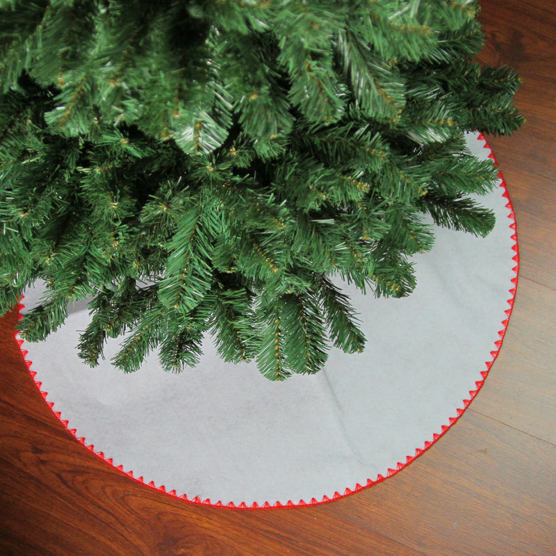 Jupe d'arbre de Noël 26 po, Blanc / Rouge