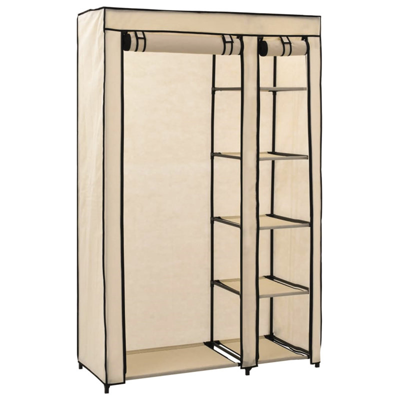 Carsten 2 Door Stainless Steel Wardrobe, Cream