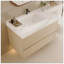 Meuble-lavabo flottant moderne 29,9 po avec comptoir en faux marbre et lavabo encastré en céramique, fixation murale pour petites salles de bain et appartements-1330375623