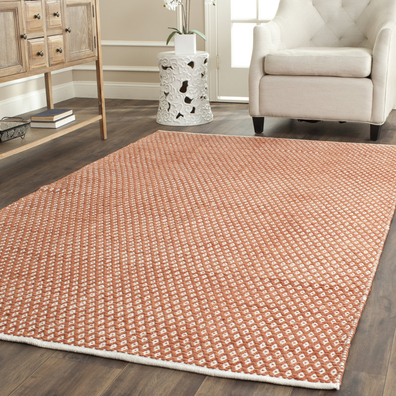 Mandeville Geometric Cotton Hand Woven Area Rug, Rectangle 122 x 183 cm