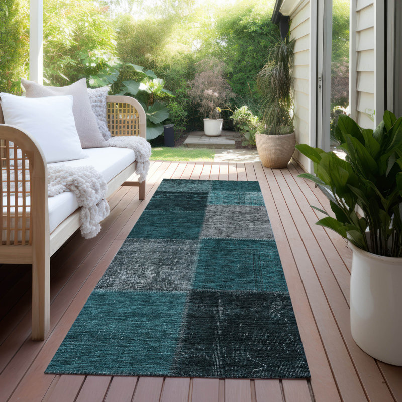 Tapis intérieur / extérieur Ayush, Tapis de couloir 2 pi 3 po x 7 pi 6 po