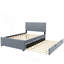 Lit plateforme double en velours avec lit gigogne