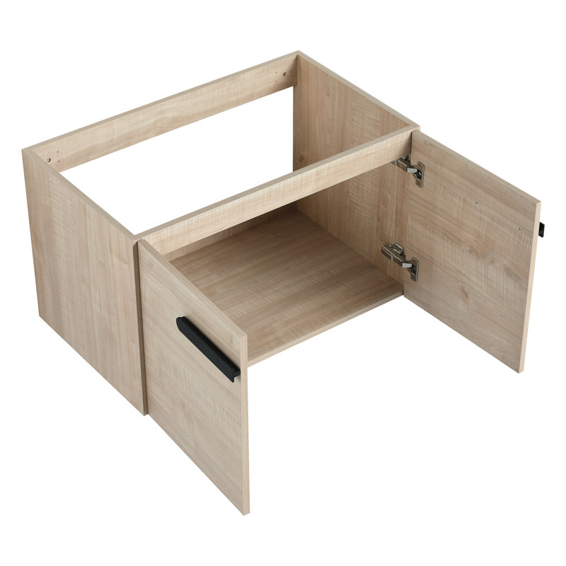 Armoire de lavabo de salle de bain 30 pouces - Contreplaqué de porte flottante à fermeture en douceur de conception moderne pour petite salle de bain avec portes montées conçues pour les espaces
