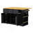 53inch Large Kitchen Island with Drop Leaf,Power Outlet,Door Internal Storage Rack,Rolling Kitchen Cart on 5 Wheels with 5 Open Side Racks for Kitchen(Two Packages)(Stools not included)-2001208116-2001208112