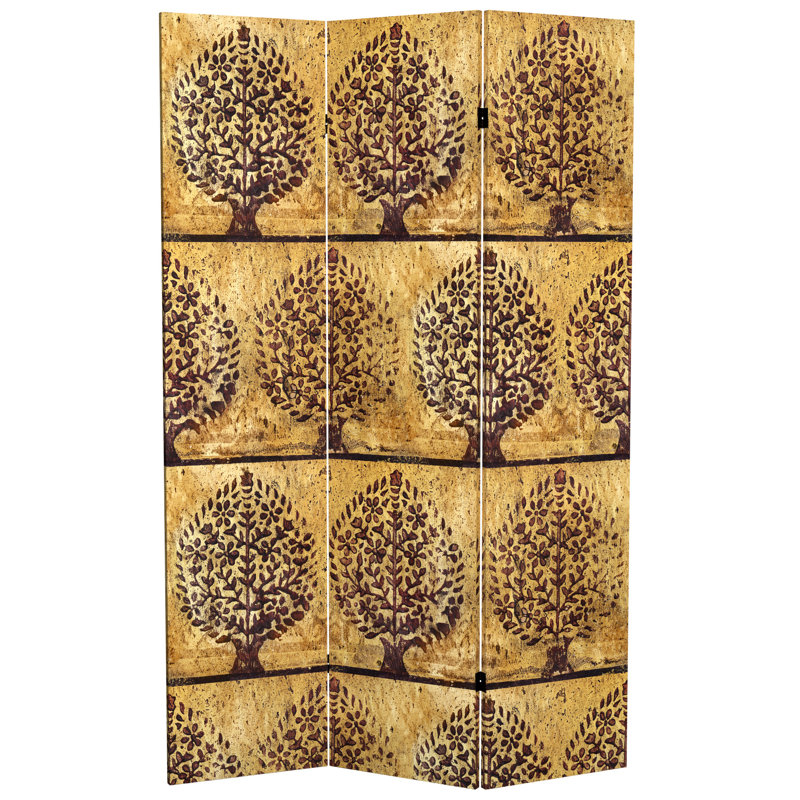 47.25'' 3 - Panel Folding Room Divider, Golden Orchard