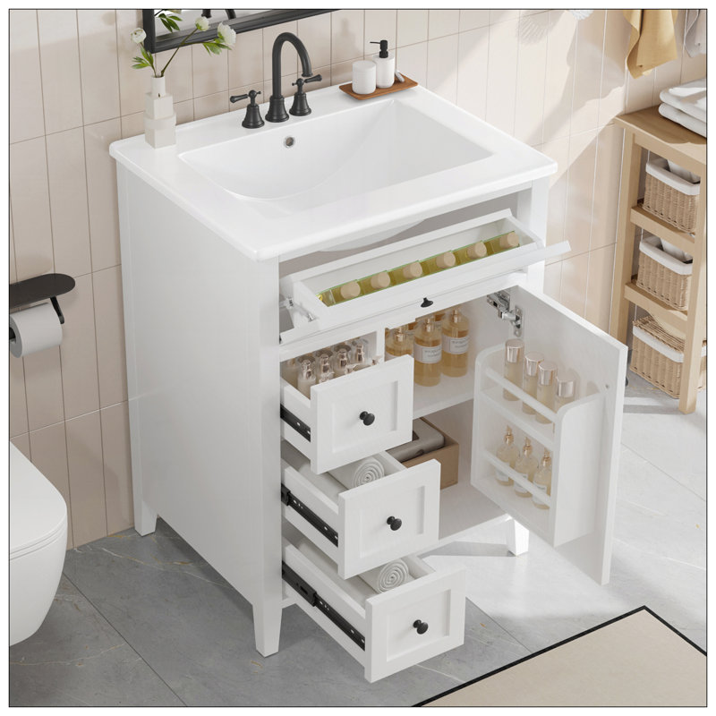 Meuble-lavabo 24 po avec lavabo, Blanc