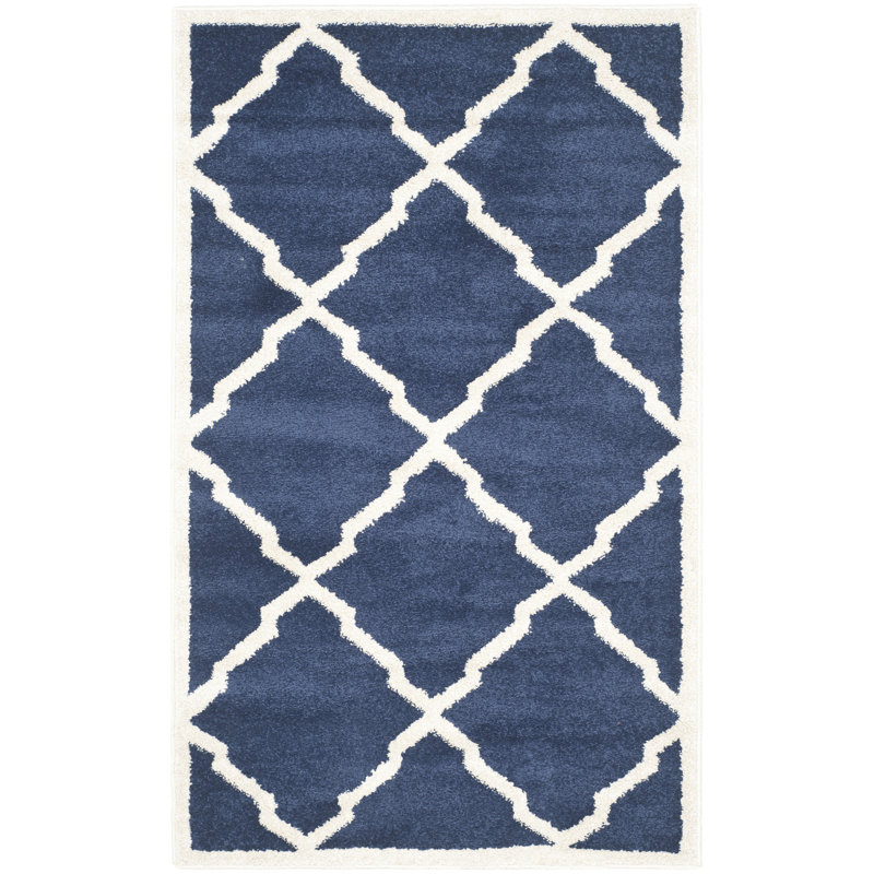 Tapis bleu marine / beige Ammundsen, Rectangle 6 pi x 9 pi
