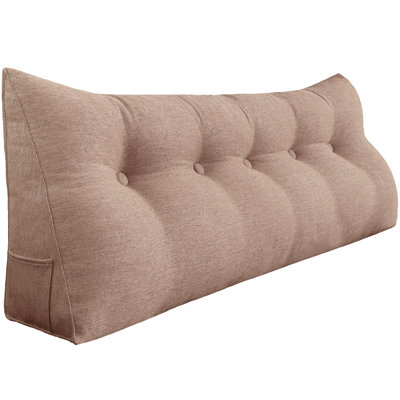 Sit-Up Back Comfort Large Triangular Bolster Headboard Reading Wedge Pillow