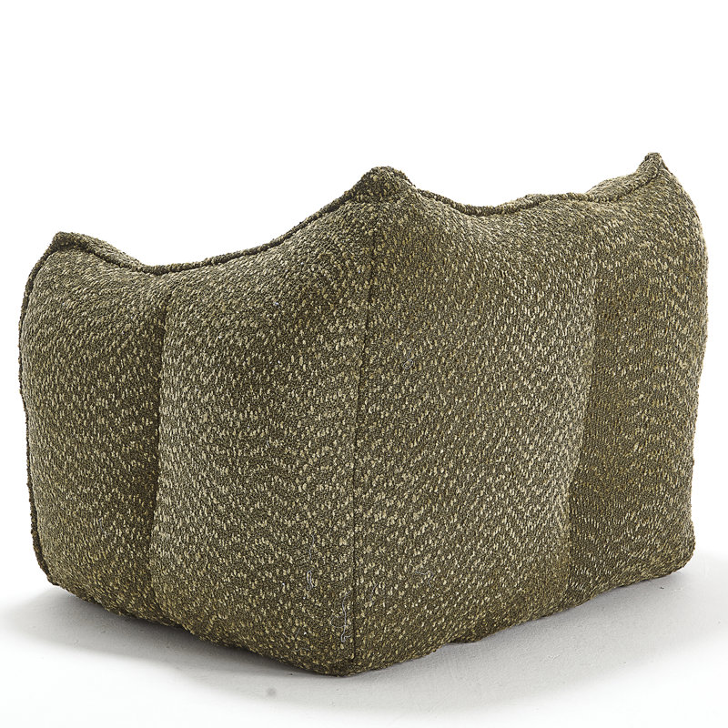 Thaloria Bean Bag Chair Lazy Sofas, Olive Green Chenille, 30.7" H x 47.2" W x 36.2" D