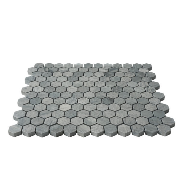 Bois flottant hexagonal bleu 1 po adouci