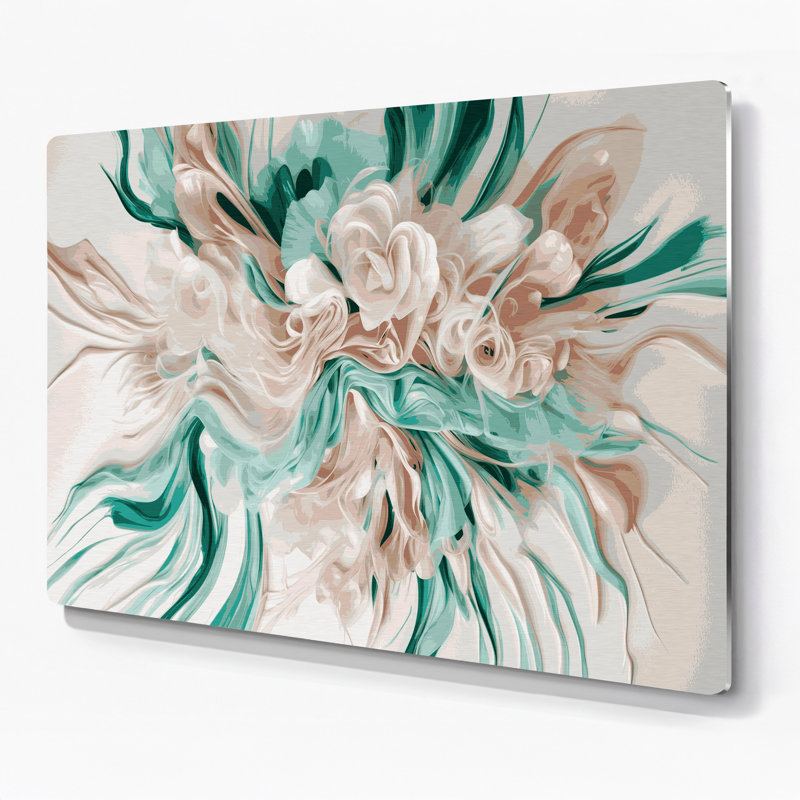 «Lyrical Abstraction», art mural gris en métal, H 12 po x l 18 po