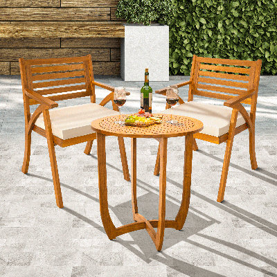 Ensemble repas pour patio à 2 personnes avec coussins Sauvage: robuste et facile à assembler