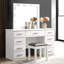 Tabouret de coiffeuse blanc brillant avec siège rembourré