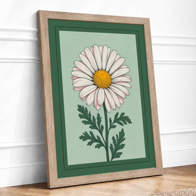 Centered Daisy Botanical - Framed Print