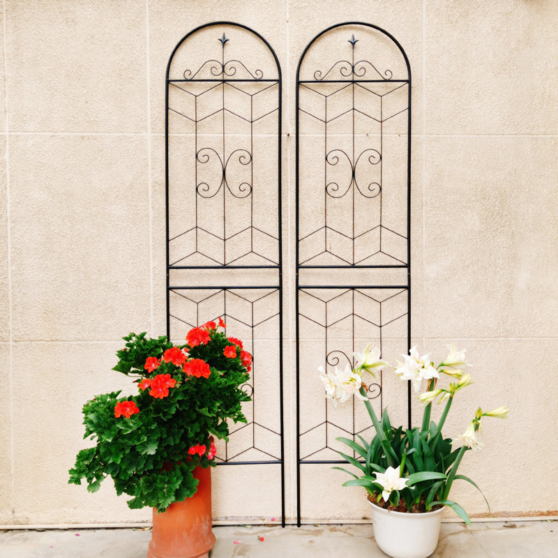 Ensemble de 4 treillis de jardin en métal 86,7 "x 19,7" antirouille pour plantes grimpantes