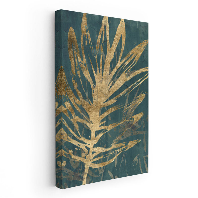 «Burnish Jungle Leaves I», reproduction d'art sur toile, H 24 po x l 16 po