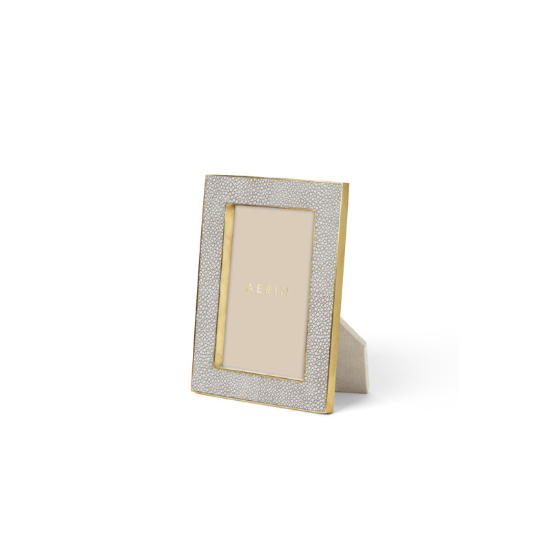 Gray Shagreen 8x10 Frame with Gold Embellishments