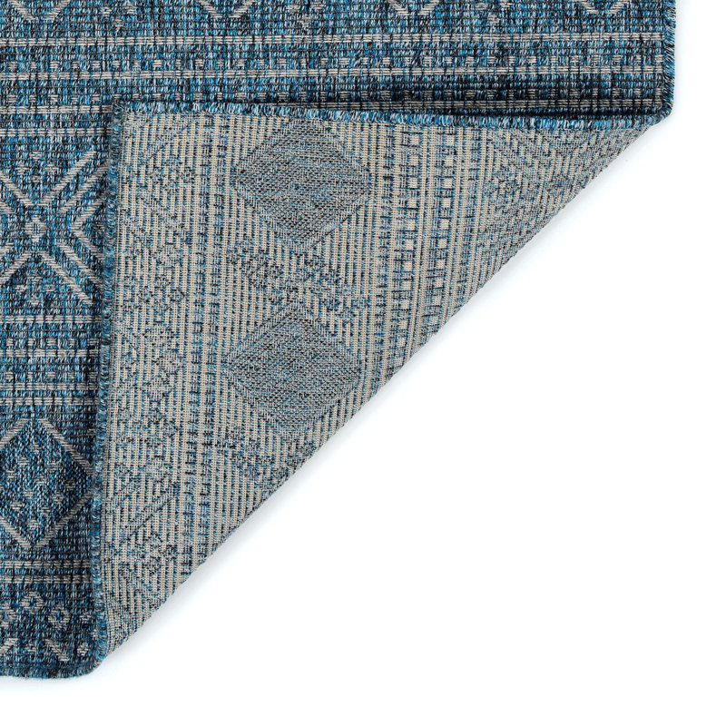 Tapis rectangulaire, moderne, transitionnel, géométrique, du Sud-Ouest, texturé, à découpes 5 pi 3 po x 7 pi 6 po