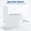 Toilette ronde blanche une pièce, hauteur confort 17,5 po ADA, double chasse 0,8 / 1,28 GPF, conception brute 12 po, peu encombrante