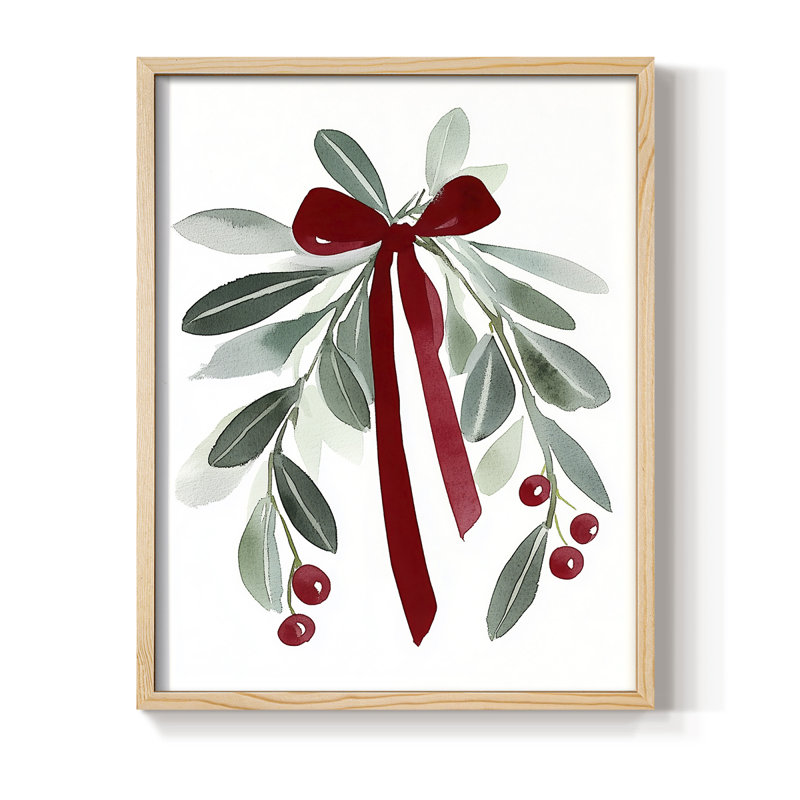 Christmas Holiday Art CXXVIII Framed Print - Solid Wood, Natural, H 11 po x l 9 po