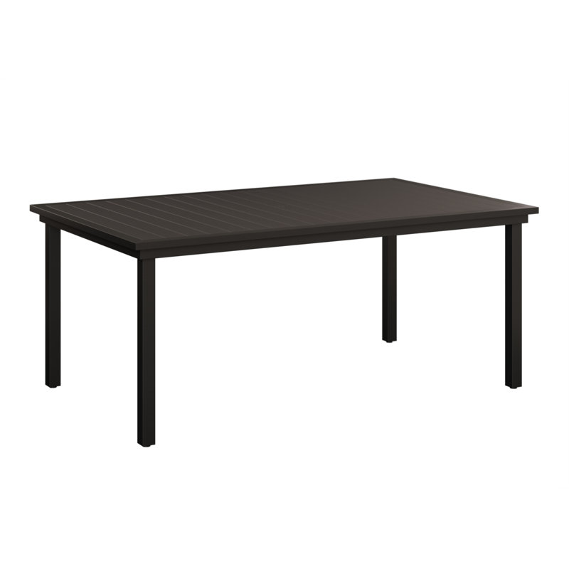 Vida Outdoor Dining Table, Smoke Gray, Matte Black