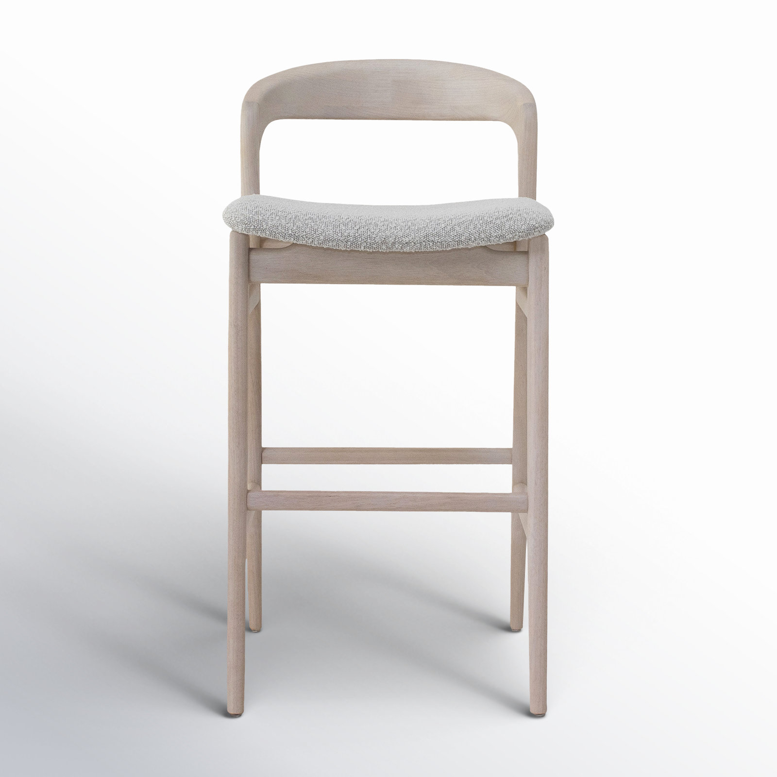 Anela Bar Stool, Bar Stool (29.25” Seat Height), Crafted Glaze Performance Boucle
