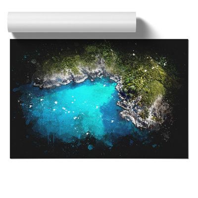 Bay of Islands in New Zealand Paint Splash - Frameless Print