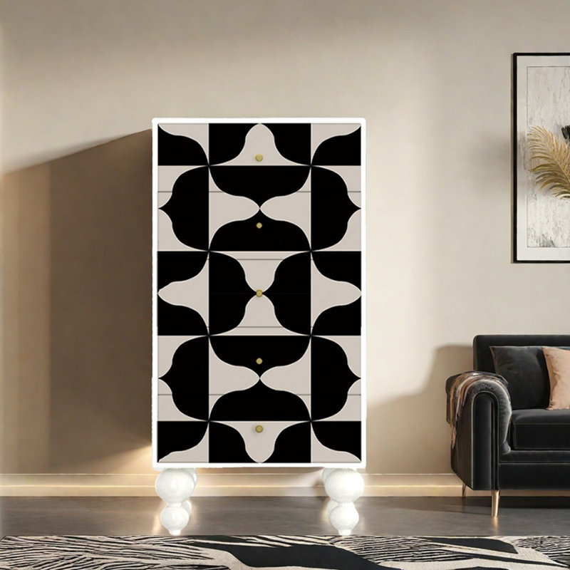 19.7in Five-drawer Sideboard, White