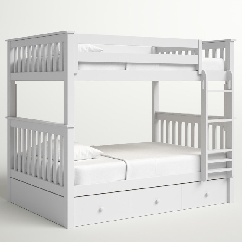 Ravenwood Kids Bunk Bed with Trundle, Twin over Twin, White