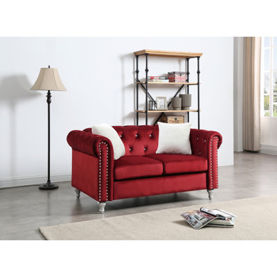 Raisa 60in Loveseat, Burgundy