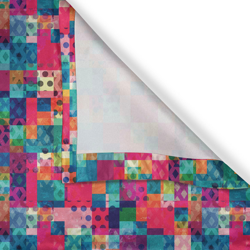 Latitude Run® Abstract Art Grommet Curtain Decorative 2-Panel Window Drapes, 50"x63", Multicolor, 50" W x 72" L