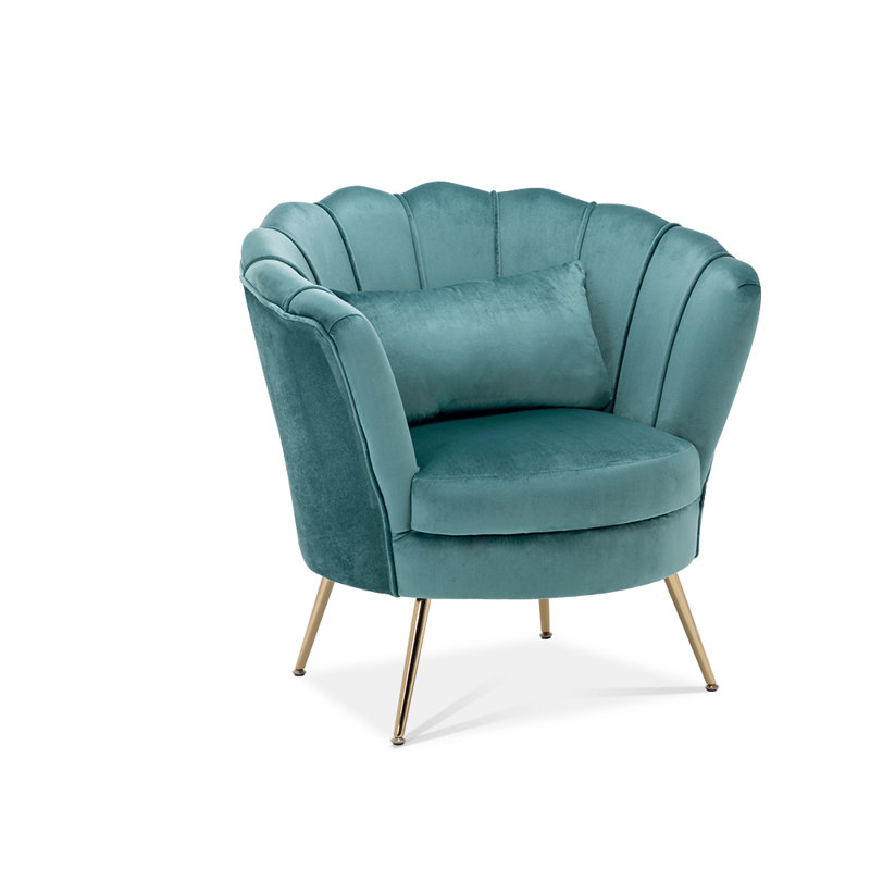 Aceves Velvet Barrel Chair, Blue