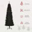 Arbre de Noël 7 pi avec sapin de Noël artificiel non éclairé avec branches réalistes, sapin de Noël avec 818 pointes, noir-118034135-118034134