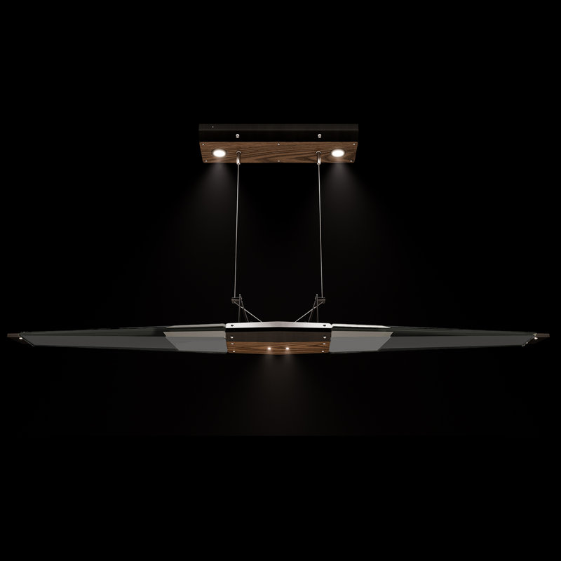 Blade 2 - Light LED Unique/Statement Pendant, Matte Black