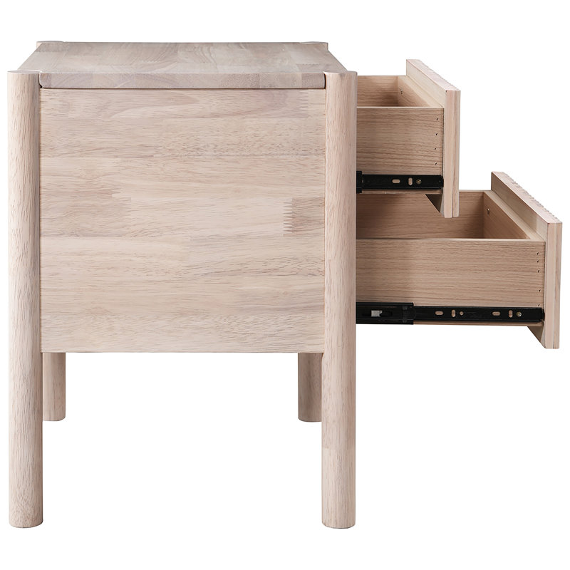 Kivo Solid Wood Nightstand, Natural