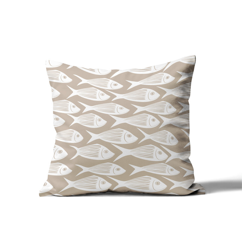 Barnon Reversible Throw Pillow, Beige, 16"H x 16"W