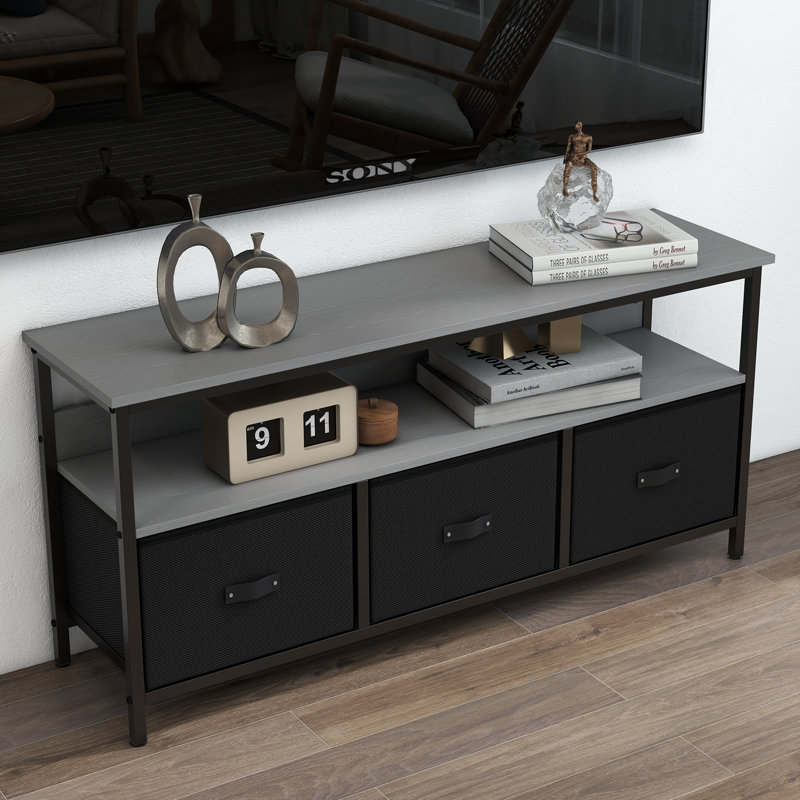 Unfinished TV Stand for TVs up to 49", Black/Grey