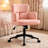 Upholstered Swivel & Adjustable Height Office Chair, Clover-shaped Desk Chair with Armrest-1956842354