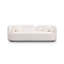 Blanc moderne pour appartement, esthétique à 3 places, confortable couché et assis, conception luxueuse de canapé-lit, diverses postures assises, boucle respirante