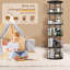 Bibliothèque à 360 degrés 360 degrés, rangement élégant pour la chambre à coucher et le bureau, bibliothèque pivotante à finition noire, couleur d'affichage rotatif
