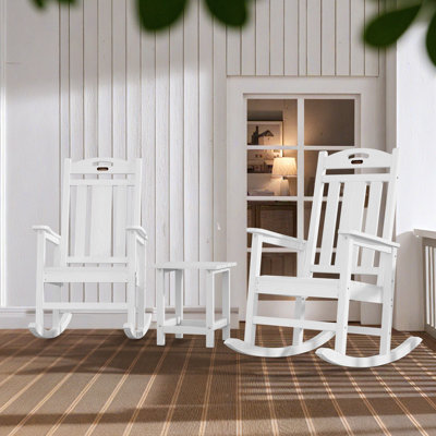 Outdoor Rocking Chairs Weather-Resistant HDPE Rocking Adirondack Chairs