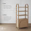 Bibliothèque à 3 niveaux avec base d'armoire et structure en bois massif (ensemble de 2 pièces)-1217322966